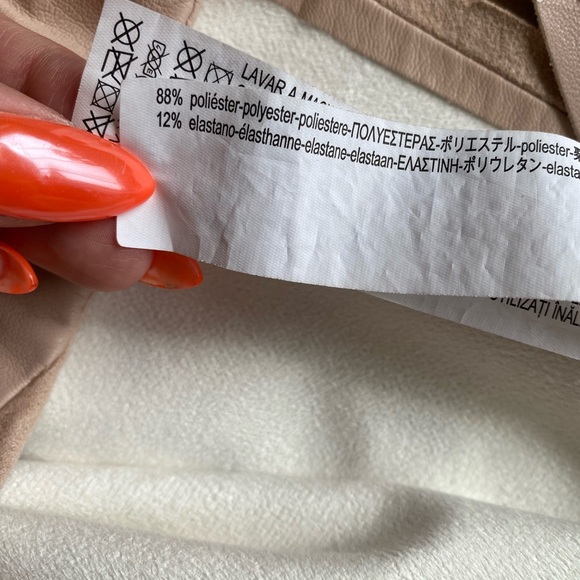 Zara two tone faux suede and leather mini skirt zip up in back - Picture 6 of 8